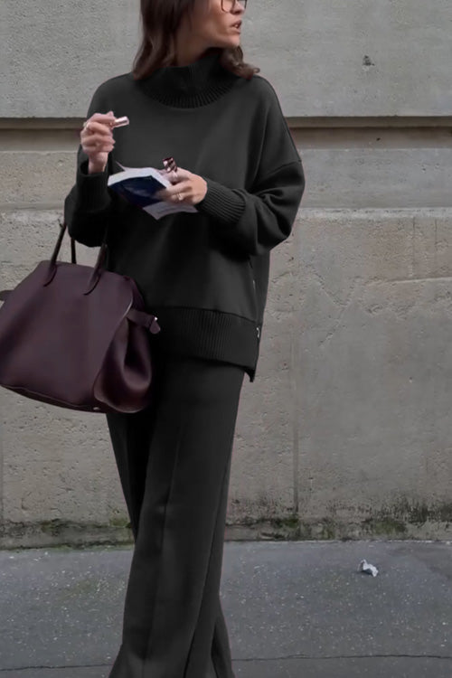 Long-Sleeve Sweatshirt & Pocket Trousers Two-Piece Set