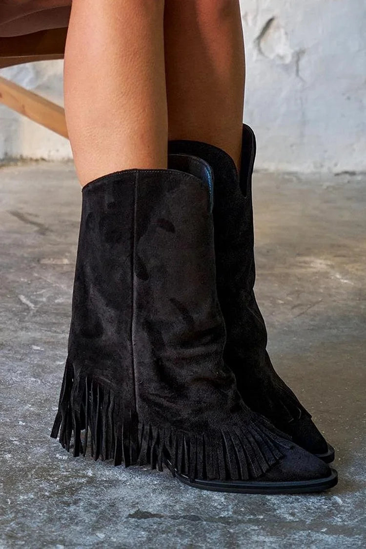 Élise™ | Fringed Suede Boots