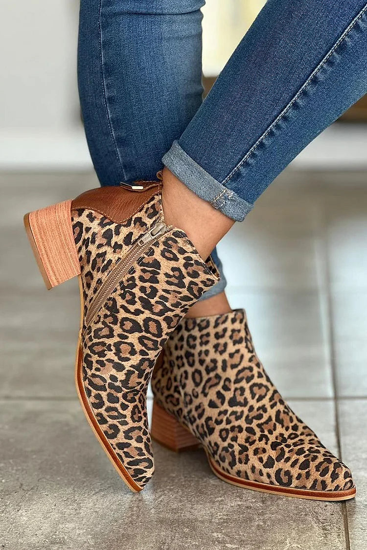 Mathilde™ | Leopard Ankle Boots
