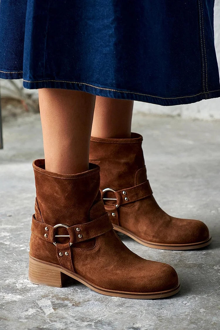 Juliette™ | Vintage Buckle Ankle Boots
