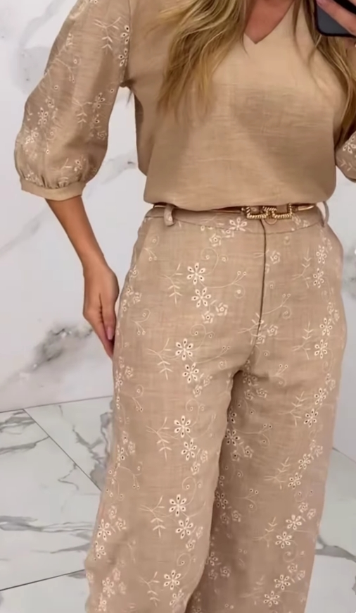 Embroidery Texture Patchwork Suit