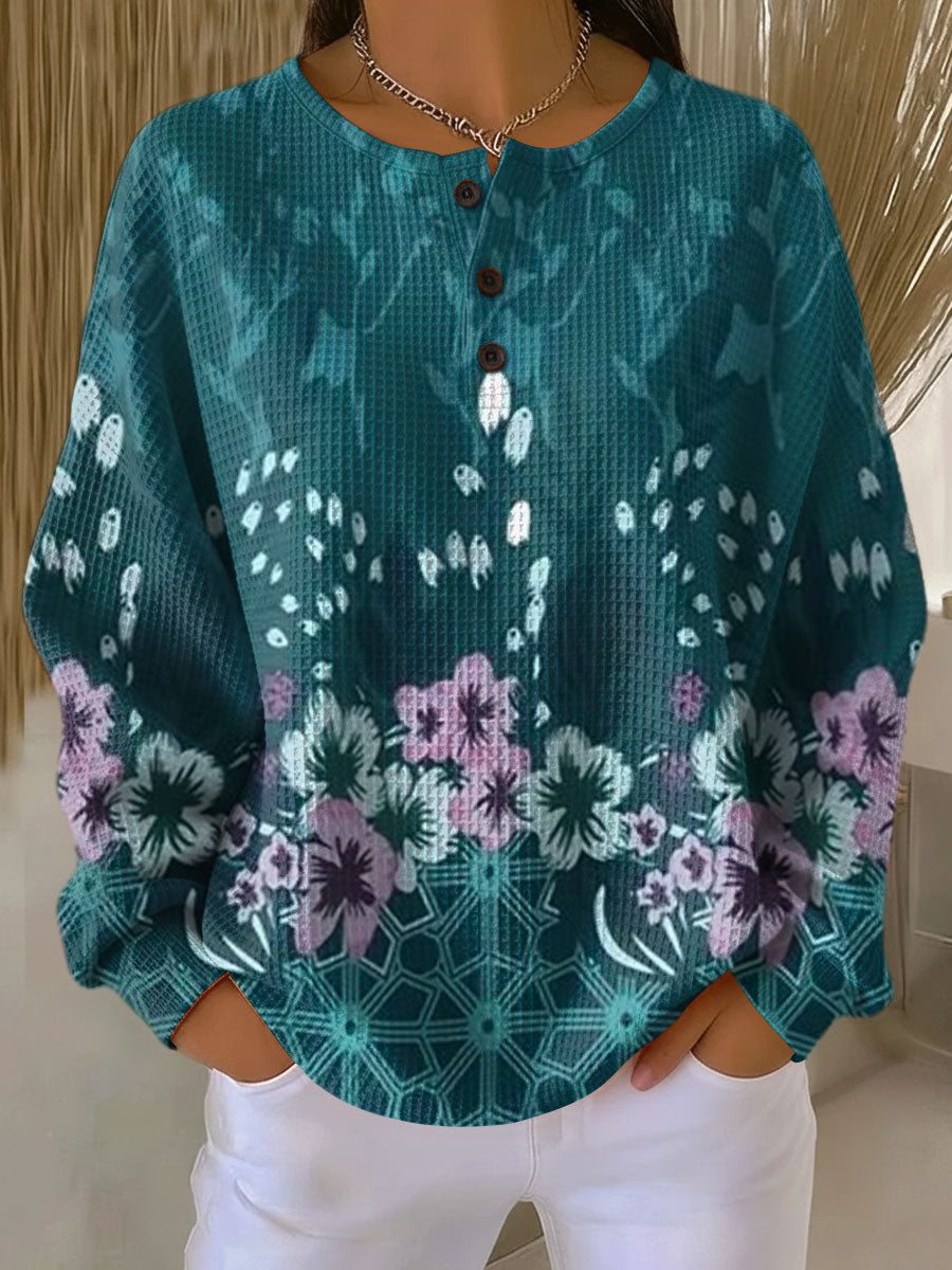 Nora | Sweater with Floral Colour Pattern