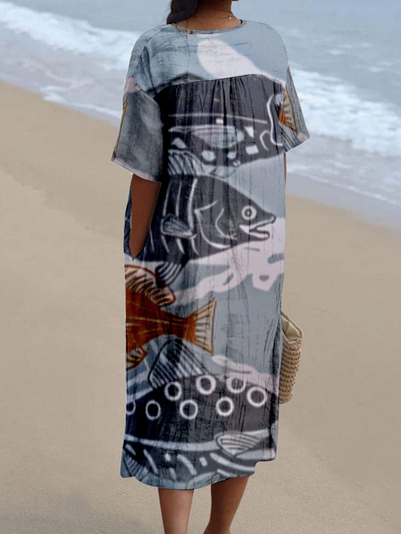 Gabriela｜Dress with Marine Print