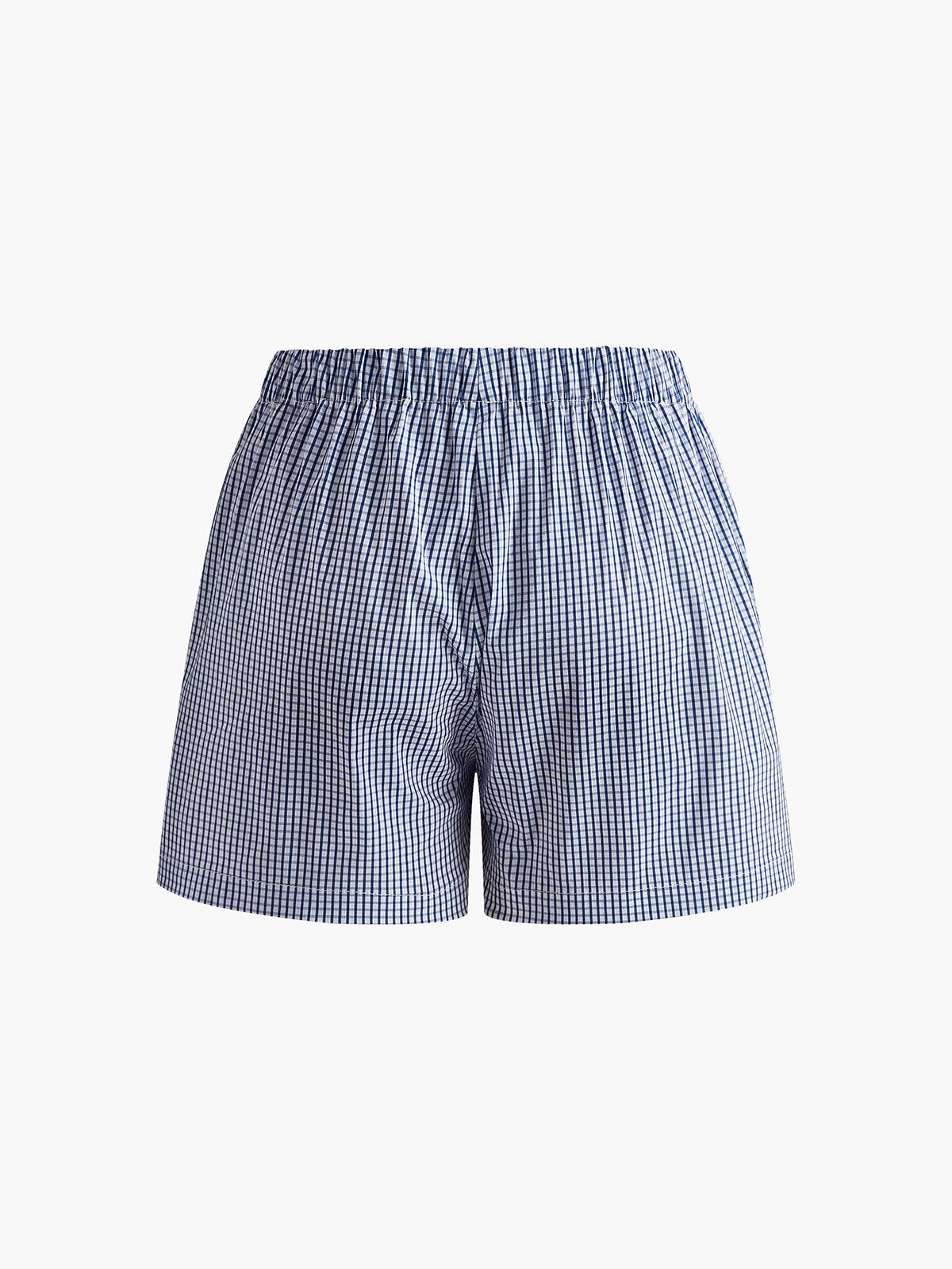 Plaid Lace-Up Shorts Set