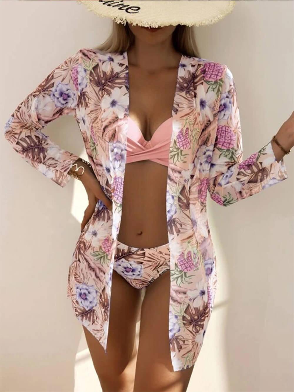 Printed Three-Piece Swimsuit Set