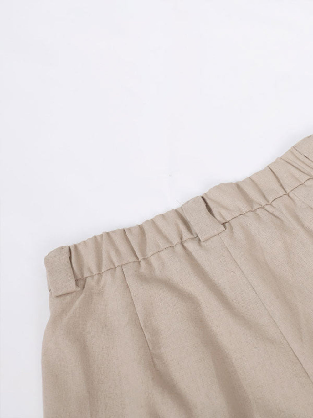 V-Neck Pleated Wide-Leg Trousers Two-Piece Set