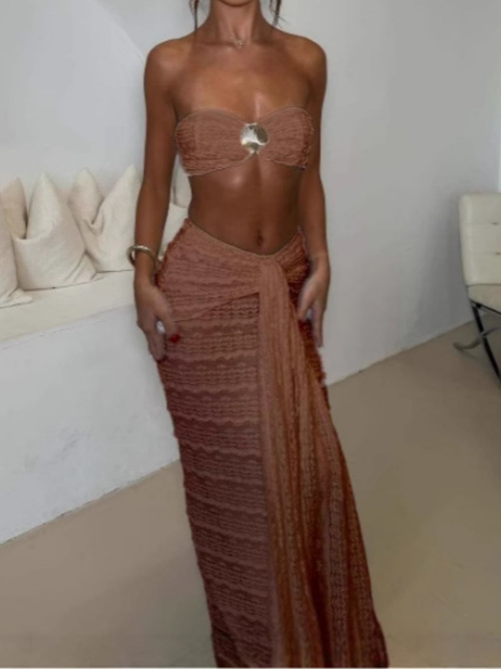 Shell swimsuit two-piece set