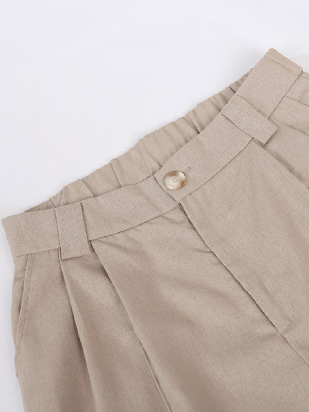 V-Neck Pleated Wide-Leg Trousers Two-Piece Set