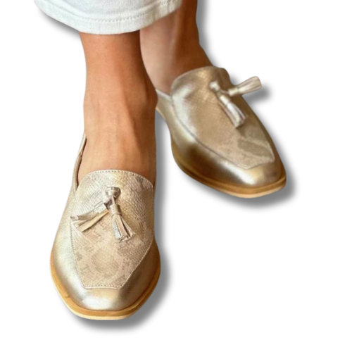 Nula™ | Elegant Gold Loafers