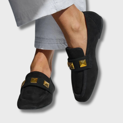 Lia™ | Black Round Toe Moccasin