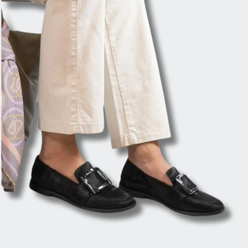 Mathilde™ | Chic Black Suede Moccasins