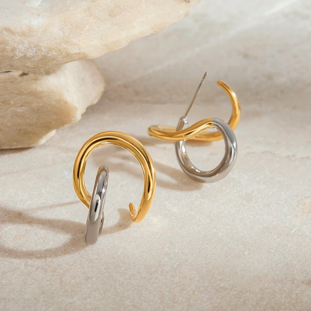 Intertwined Two-Tone Earrings