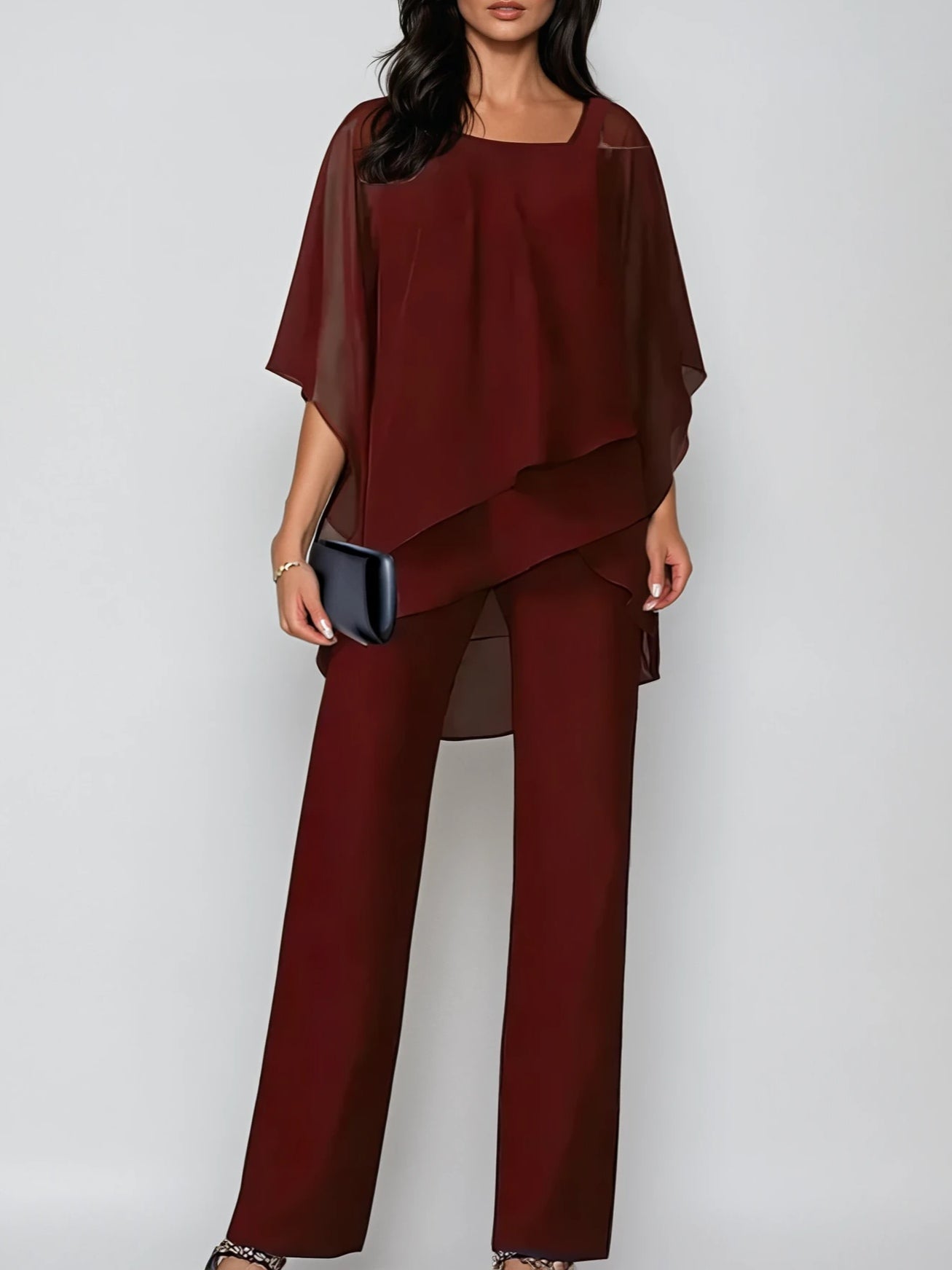 Off-the-Shoulder Irregular Two-Piece Suit