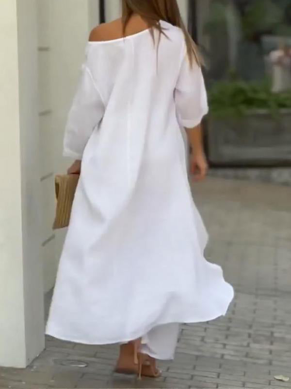 Fashionable Solid Colour Two-piece Set